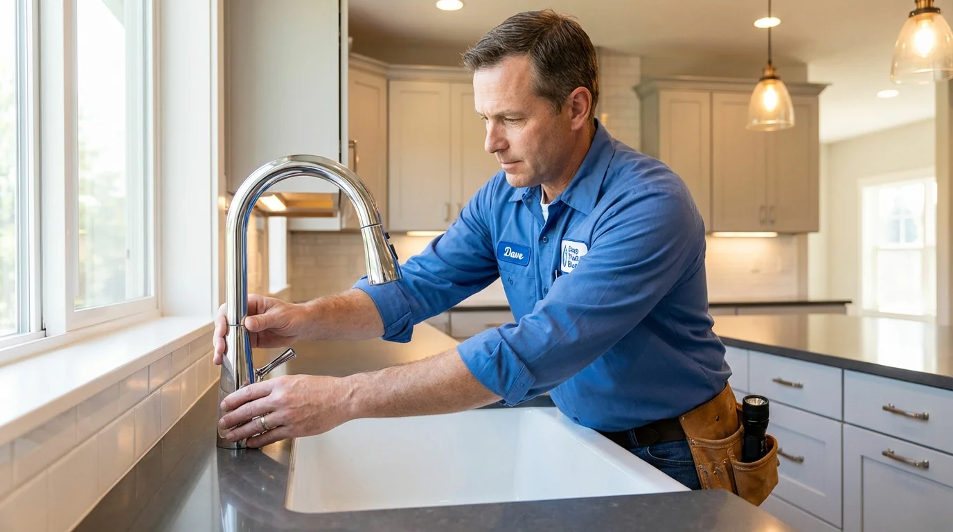 Kitchen faucet installation by Johns Plumbing LLC in Old Saybrook
